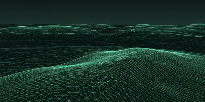 3D-Topografie · Drahtgittermodell des Geländes